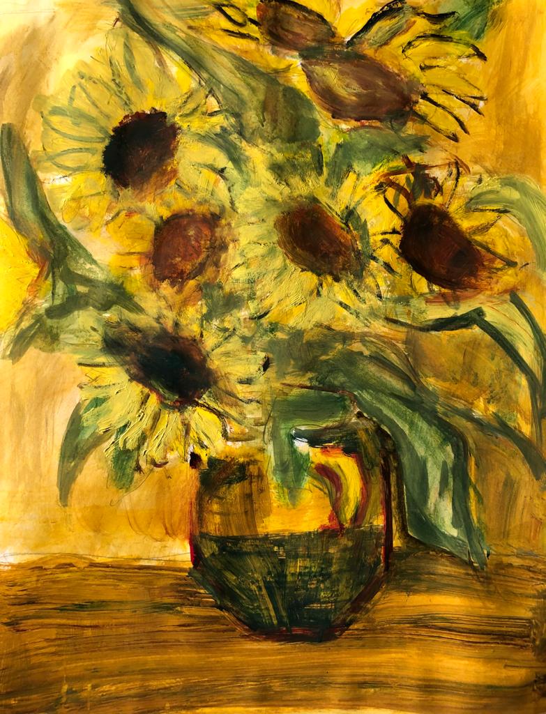 oil painting sunflowers by van gogh